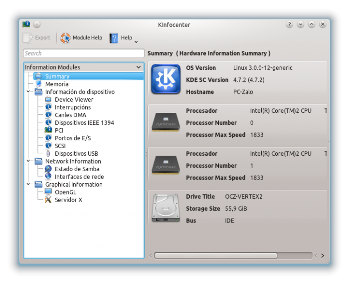 Imagen del visor de dispositivos de KDE
