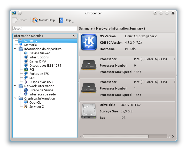 Imagen del visor de dispositivos de KDE