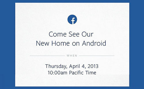 Nota de prensa Facebook,come see our new home on Android