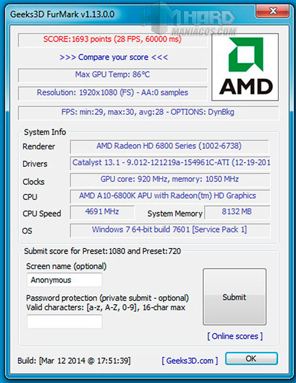 Procesador-AMD-Furmark-Dedicada
