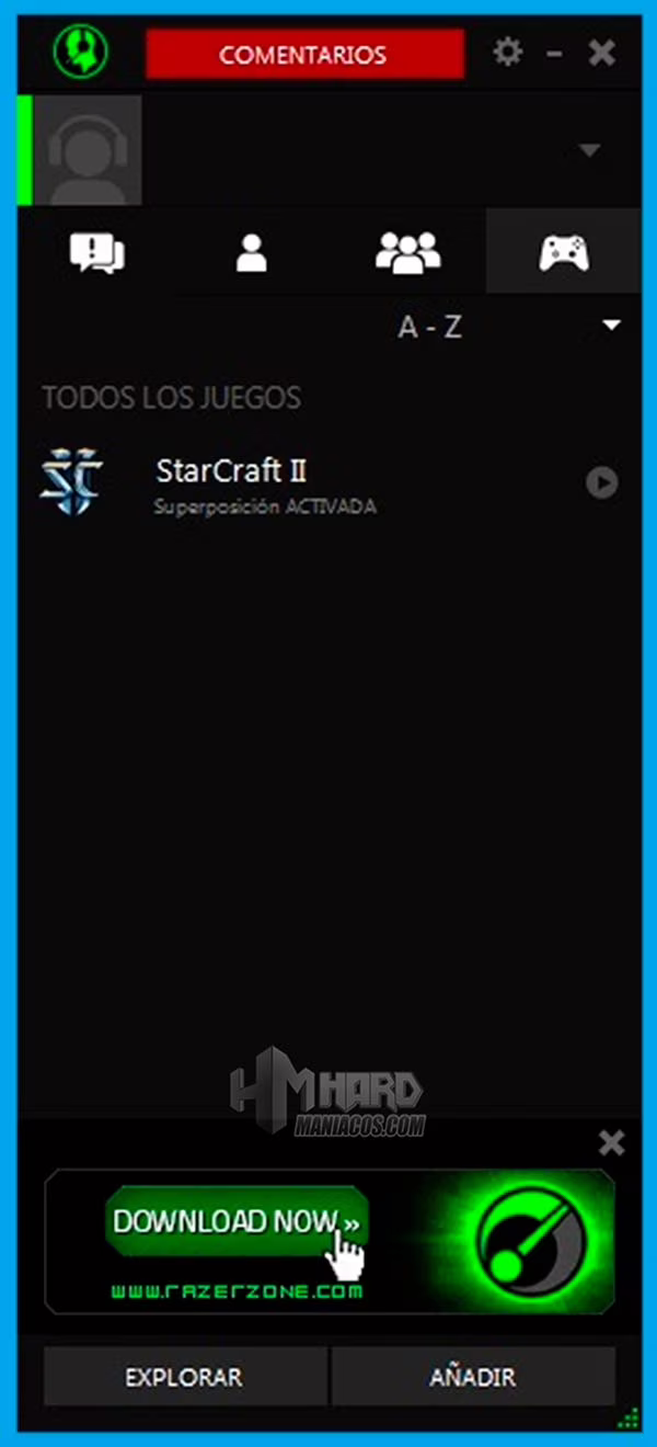 Razer-Comons,-Con-juegos