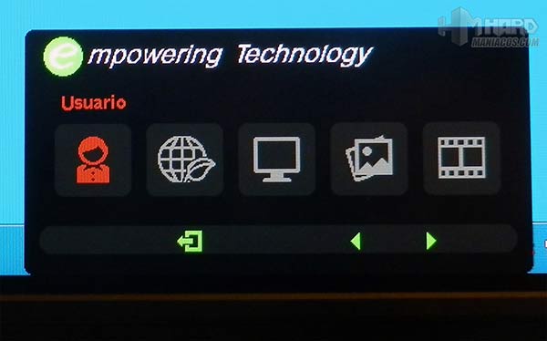 Monitor-Acer-Predator-curvo-Menu-OSD-modo-Usuario