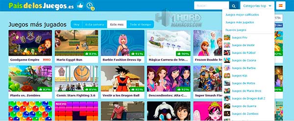 web de juegos