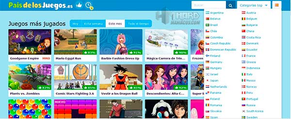 web de juegos