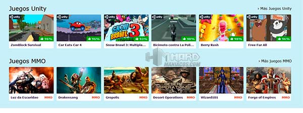 web de juegos