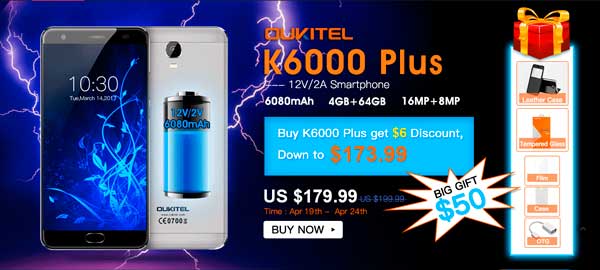 Lanzamiento del oukitel k6000 plus