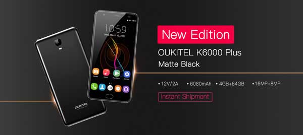 Nueva versión del OUKITEL K6000 Plus en negro mate