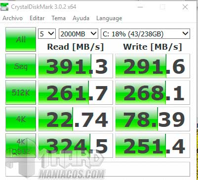 Acer Swift 7 test CrystalDiskMark