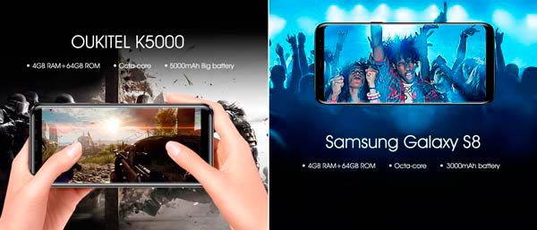 El nuevo Oukitel K5000 se mide con el S8 de Samsung