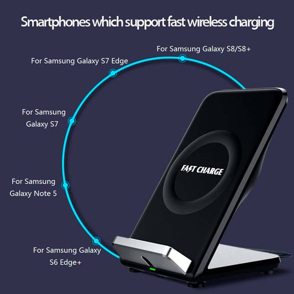 cargador inalámbrico para iPhone y Samsung