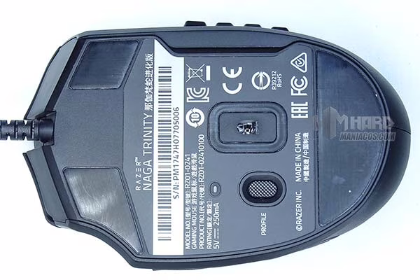 razer naga trinity, parte inferior