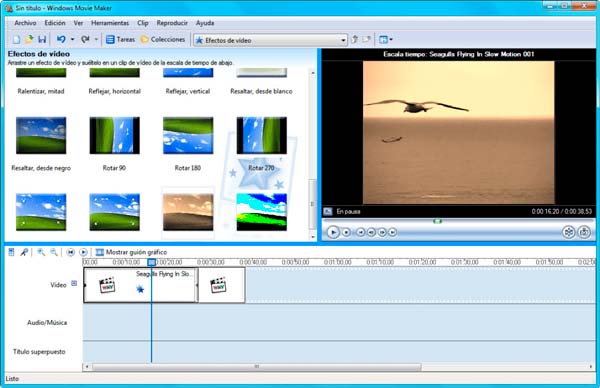 aplicación windows movie maker