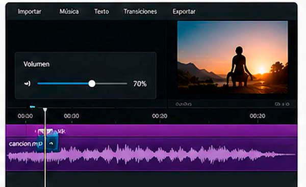 Cómo añadir música y ajustar el volumen de un vídeo
