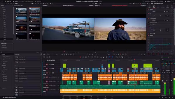 Interfaz de DaVinci Resolve para editar vídeos gratis