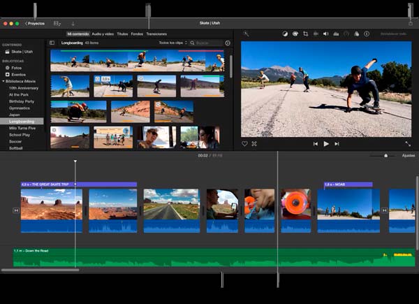 Interfaz de iMovie para editar vídeos gratis en Mac