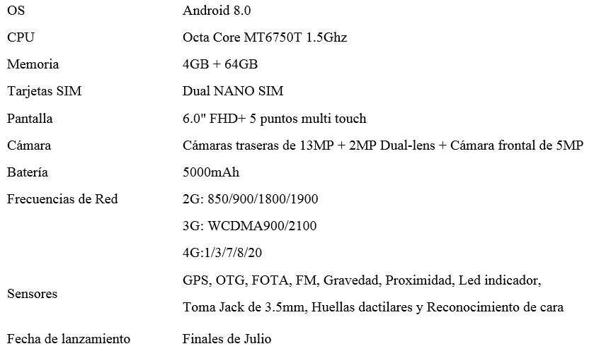 características del oukitel k8