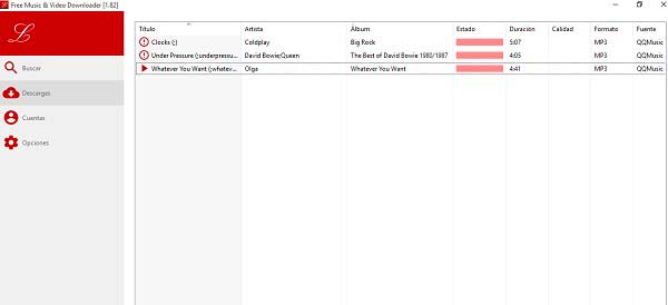 descargas con free music downloader