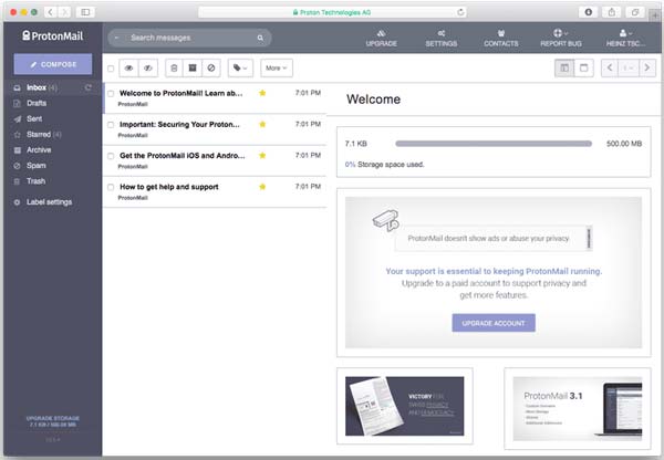 buzon de correo protonmail