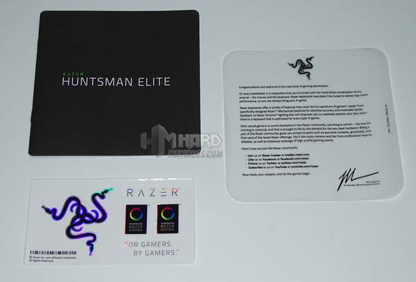 Razer Huntsman Elite unboxing accesorios