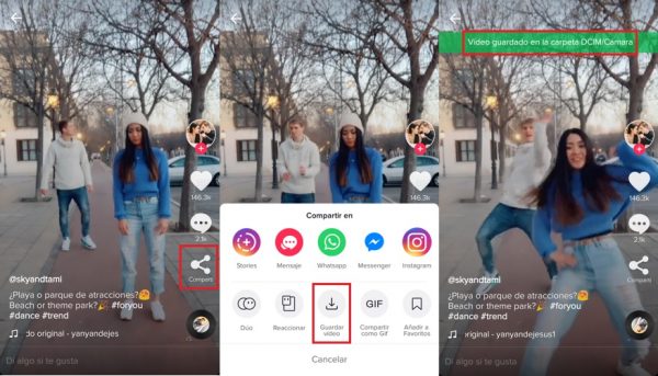 descargar vídeos tiktok móvil