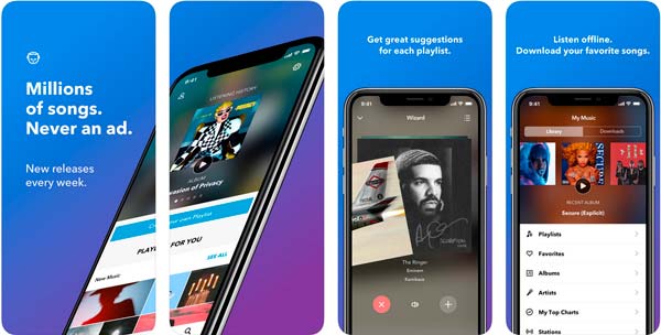 aplicacion napster para descargar música en iPhone