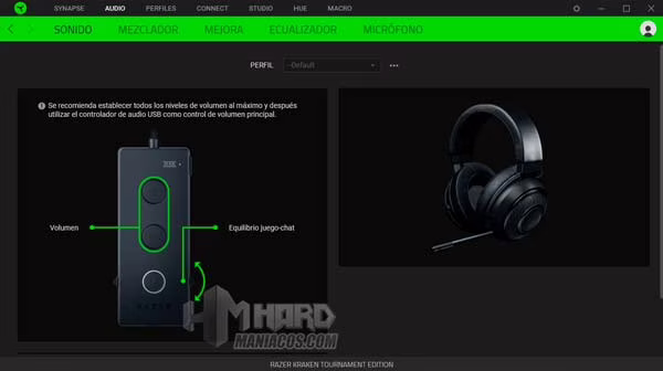 Razer Synapse Sonido razer kraken tournament edition