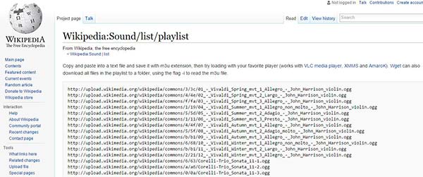 Wikipedia para descargar musica gratis