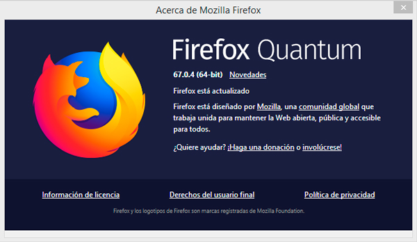 acerca de firefox