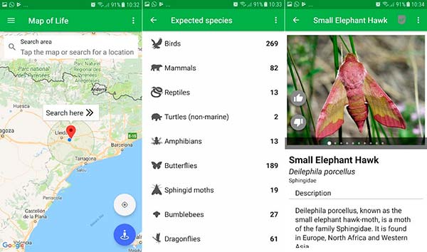 aplicacion de naturaleza Maps of Life