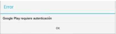 error de autenticacion en google play