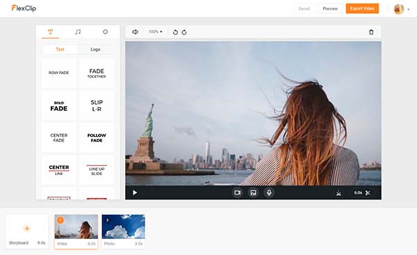 FlexClip editor de vídeo