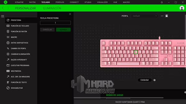 Razer Synapse Huntsman Quartz Edition Personalizar