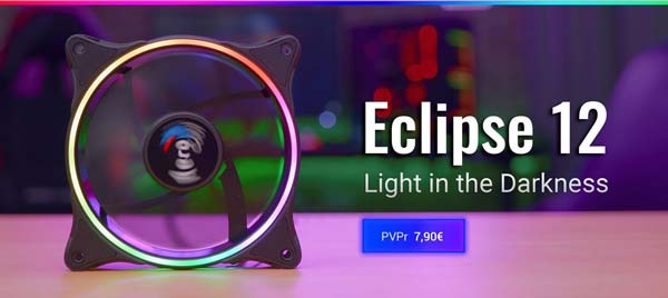 Ventilador Eclipse 12, con iluminación RGB