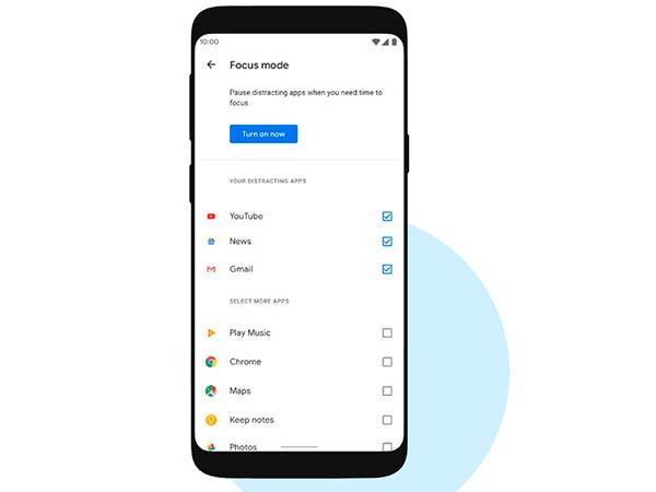 Android 10 Focus Mode