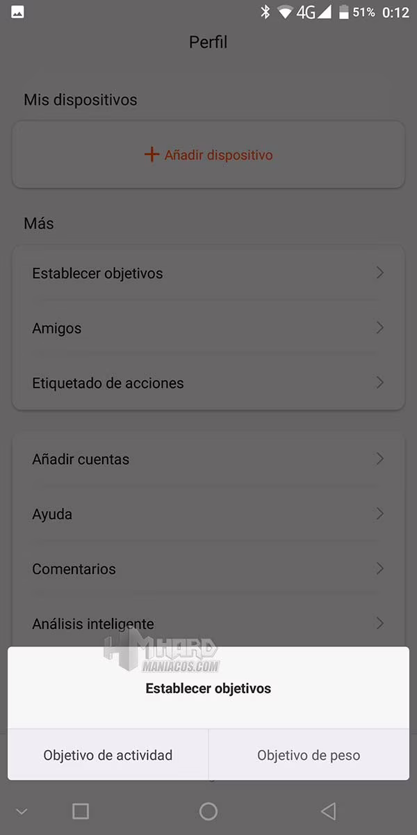 mi fit crear perfil