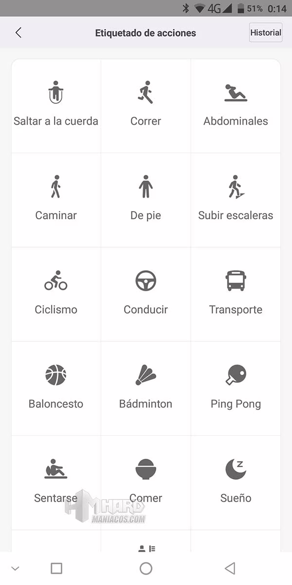 etiquetas actividades Mi fit