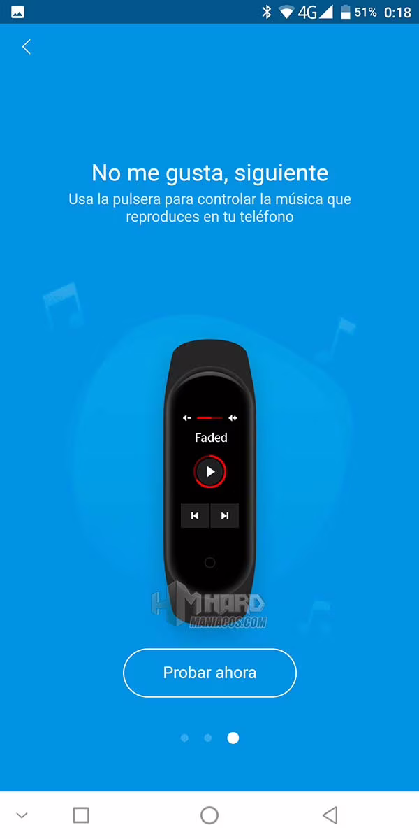 control musica mi smartband 4