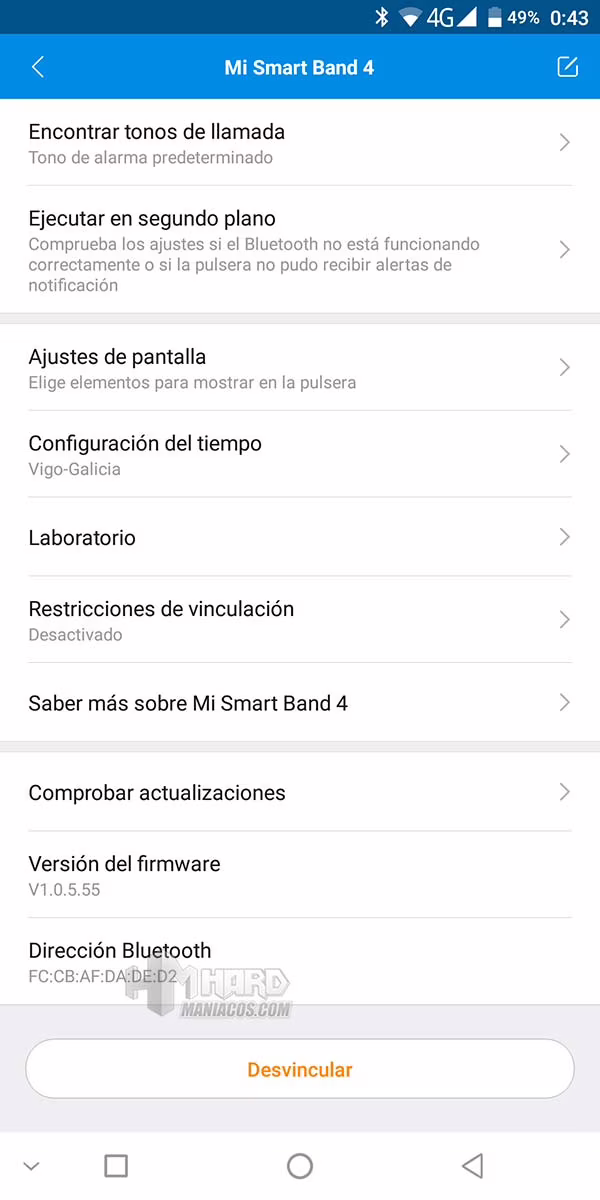 ajustes mi fit de xiaomi mi band 4