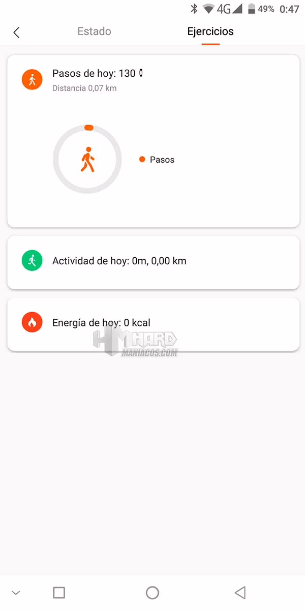 estado ejercicios mi fit xiaomi mi smartband 4