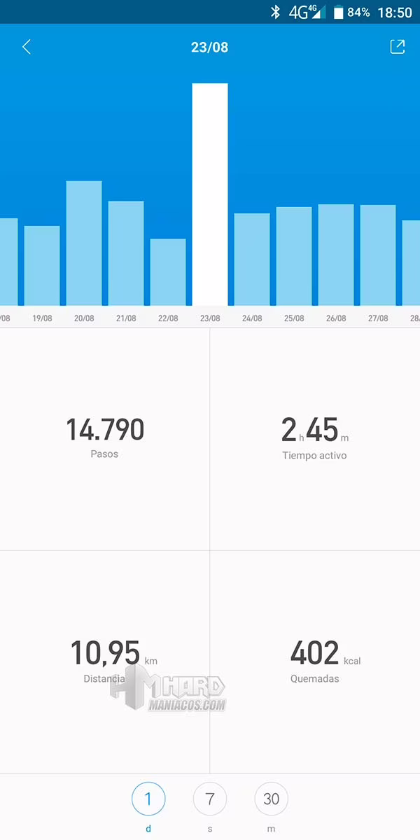 registo actividad mi fit con mi band 4