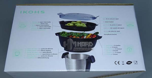 caja por detras cestos vapor robot cocina ChefBot Ikohs