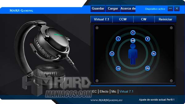 software Mars Gaming MH4X sonido 7.1