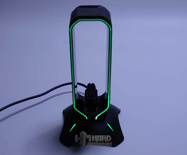 Iluminacion verde soporte Mars Gaming MHHPRO