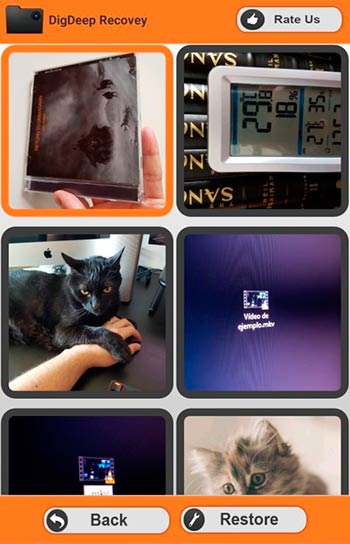 DigDeep recupara fotos en Android