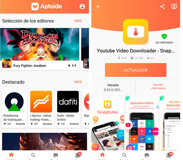 Aptoide tienda de aplicaciones Android