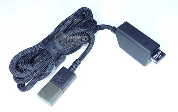 cable Razer DeathAdder V2 Pro con dispositivo extensor