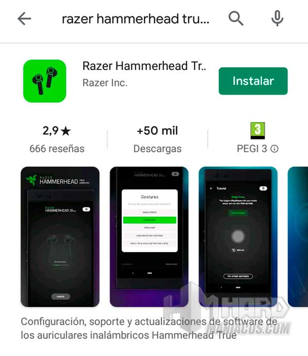 Razer Hammerhead True Wireless Earbuds Mercury app Google Play