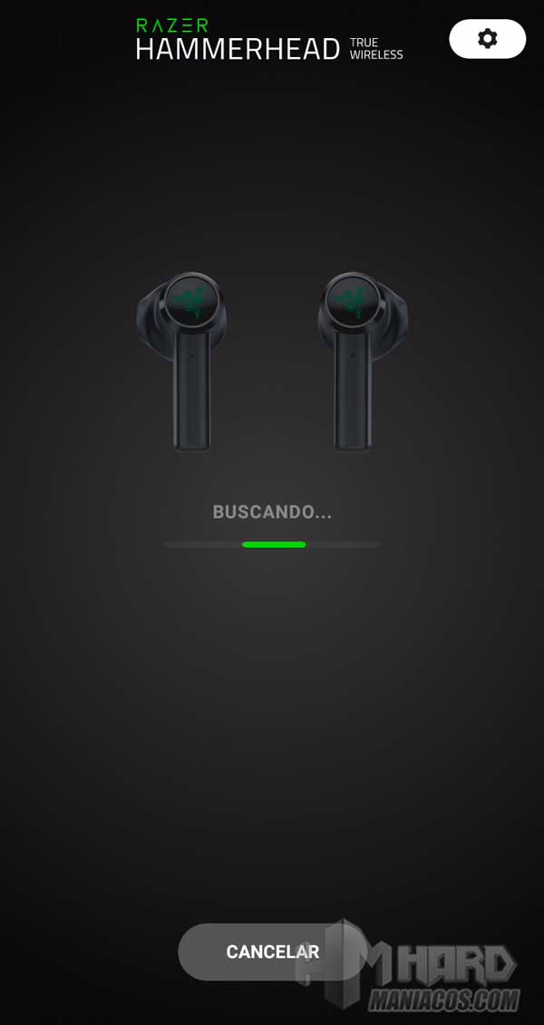 Razer Hammerhead True Wireless Earbuds Mercury app sincronizando
