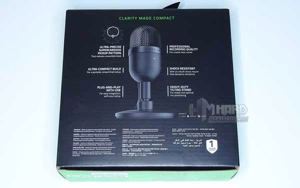 caja Razer Seiren Mini parte de atras