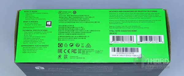 caja Razer Seiren Mini parte de abajo